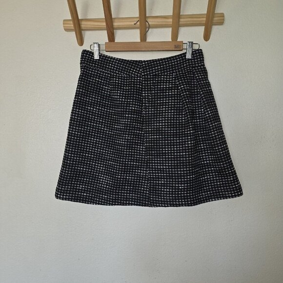 Halogen Women’s Black White Tweed A-Line Skirt Size 6 Lined Side Zip Pockets - Picture 7 of 14